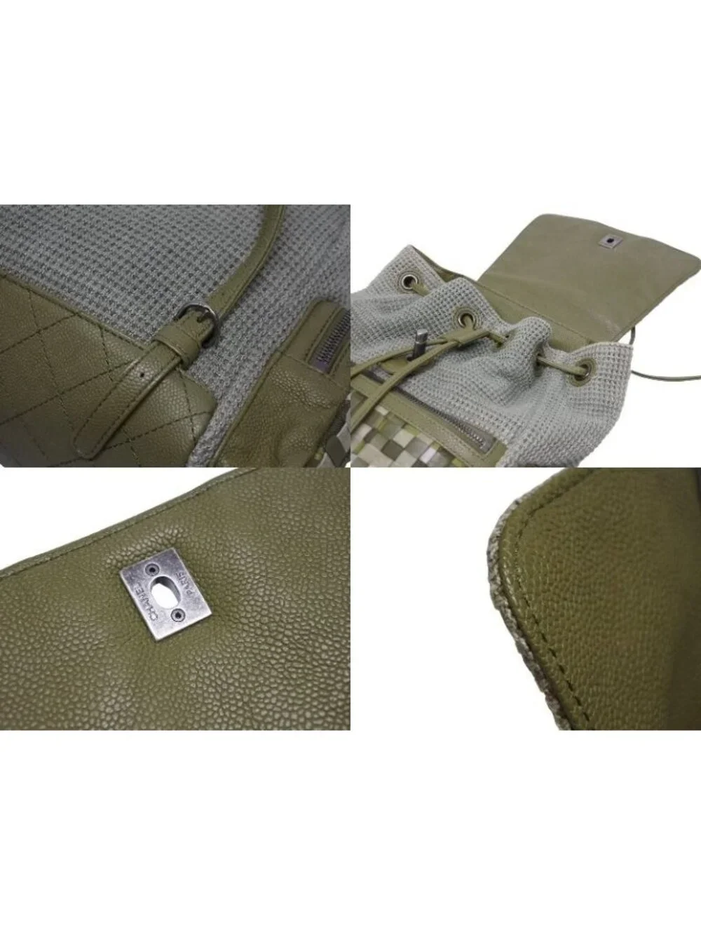 Chanel Backpack CC Logo Cuban Pocket Tweed Canvas Cruise Collection